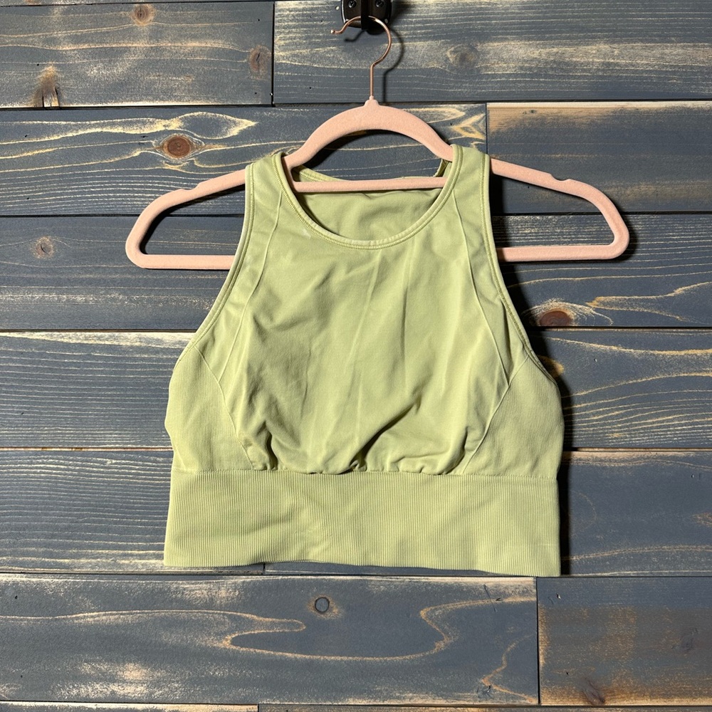 lululemon athletica Light Green High Neck Sports Bra
